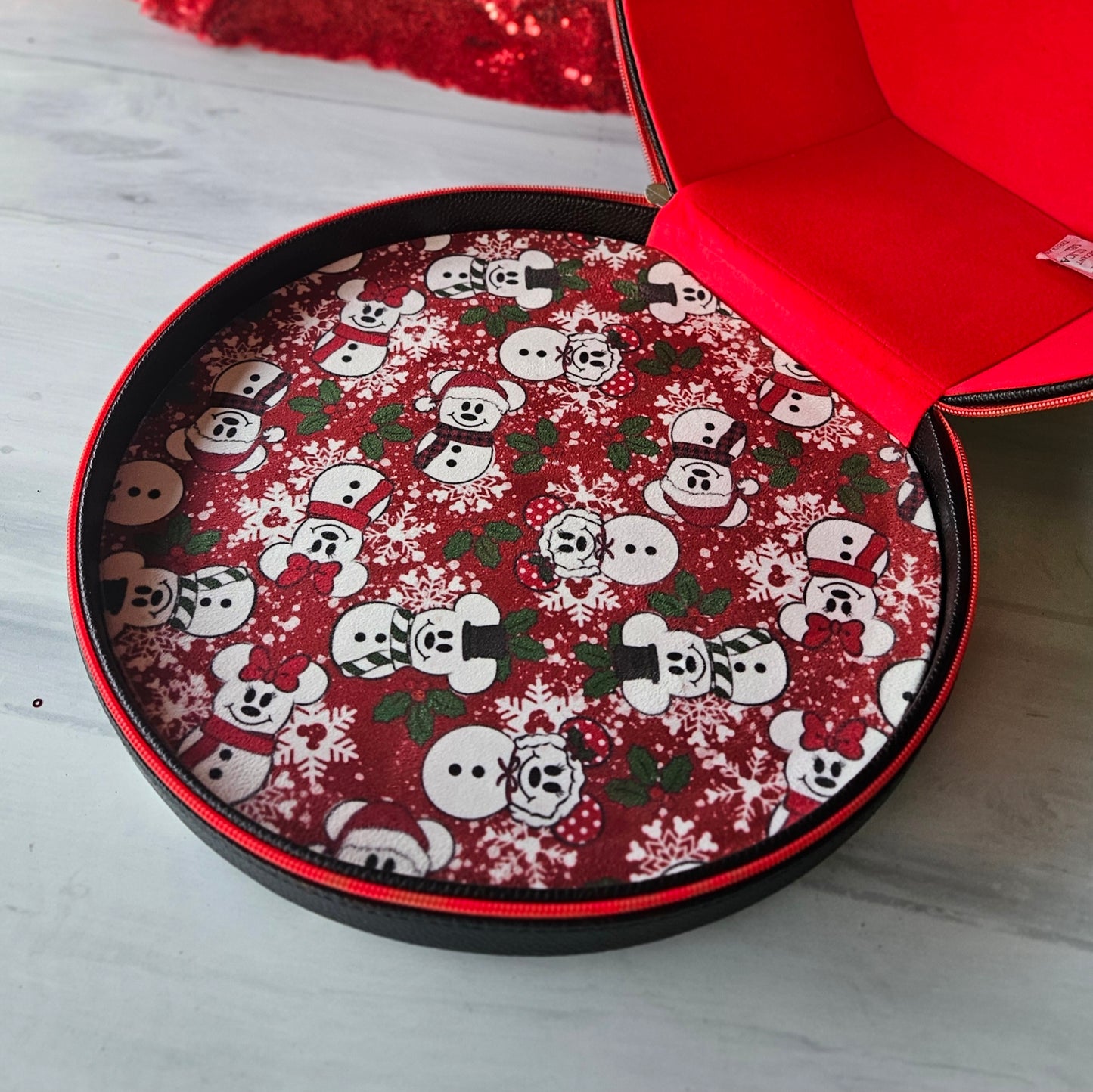 Snowman Plaid CollectEar Ear Carrier Travel Case