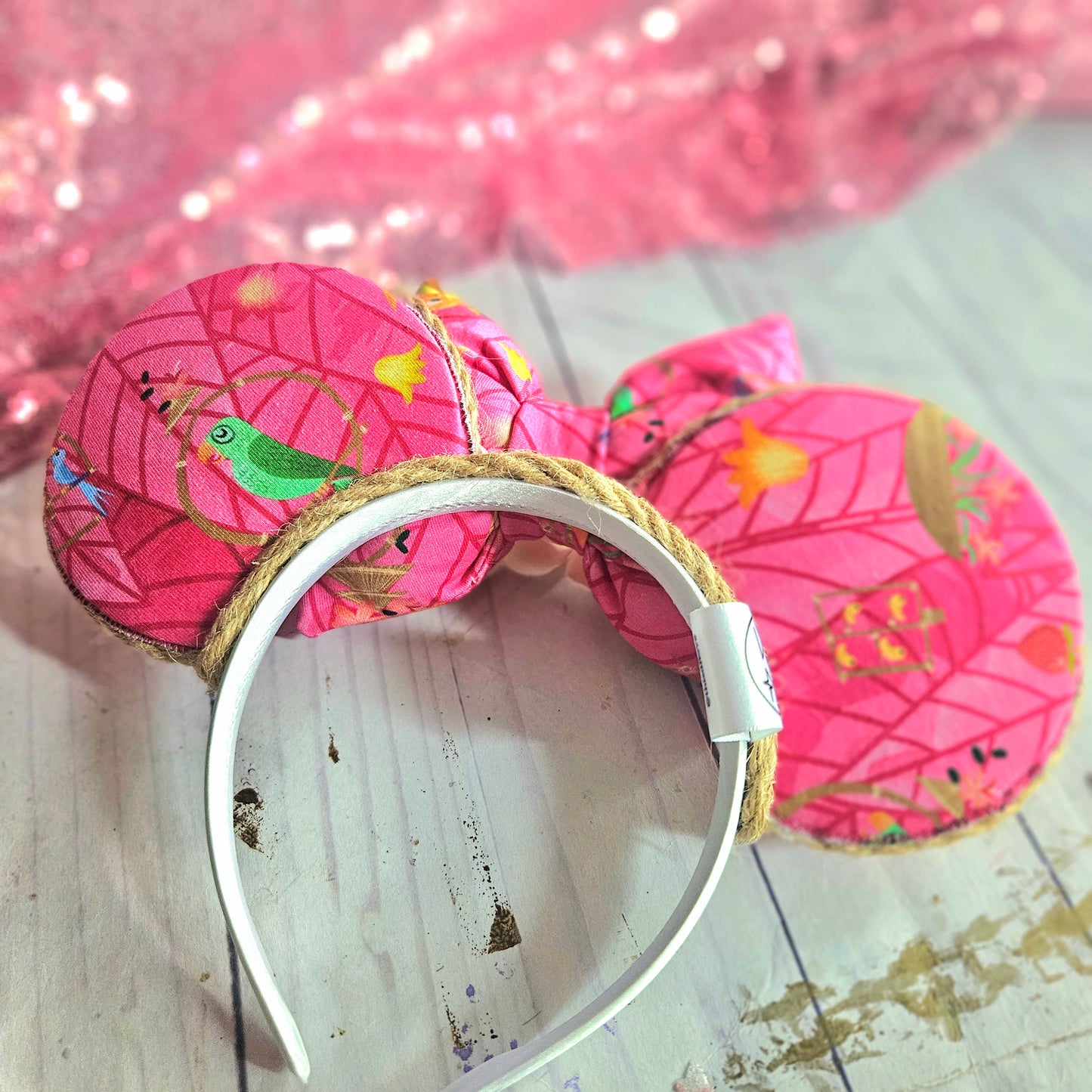 Oh Sew Tropical Birds Pink Headband