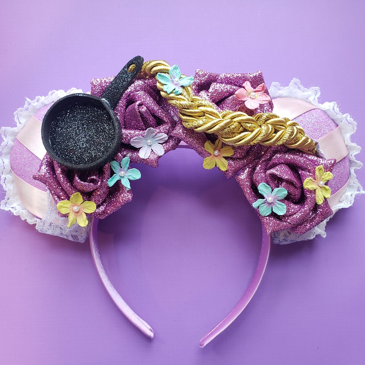 Flowers in her Hair Princess Glitter Floral Headband