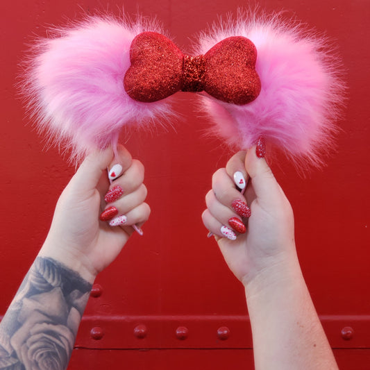 DIY: $8 Fur Pom Pom Valentine's Day Mouse Ears