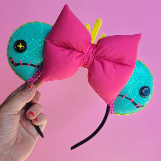 Aloha Button-Eyed Doll Puffy Doll Headband