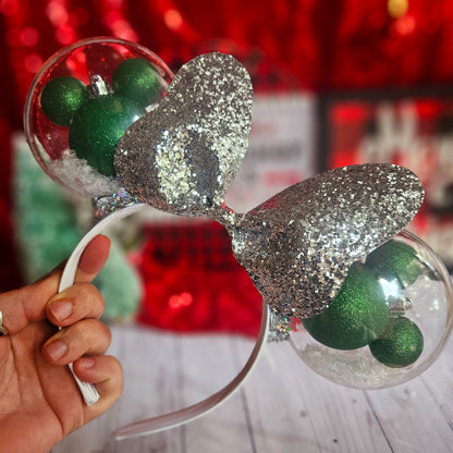 Green Sparkly Ornament Light up Balloon Ears