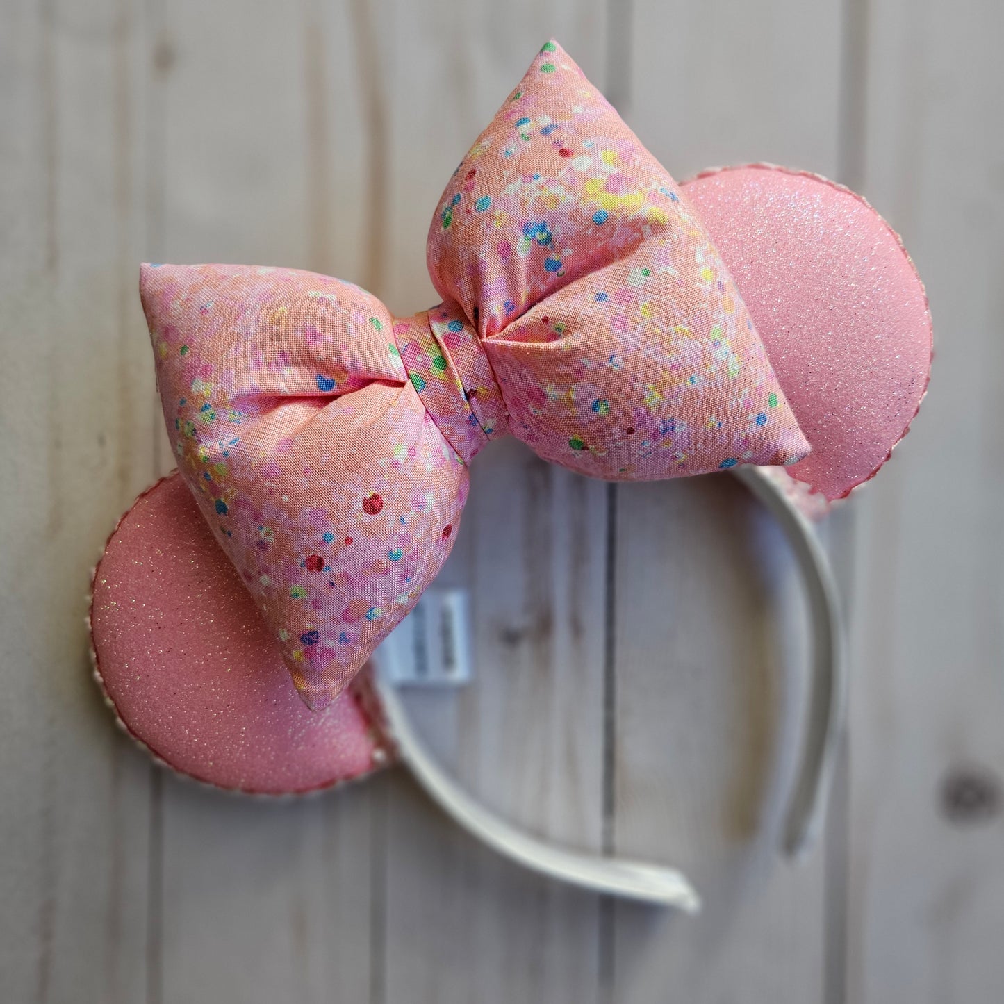 Pink Splatter Puffy Bow