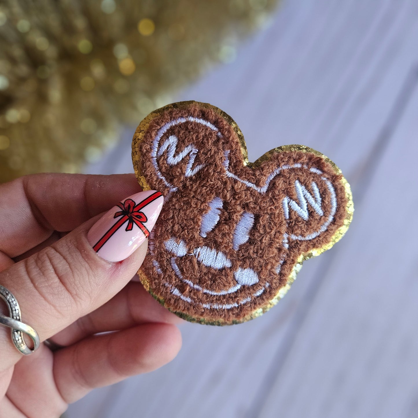 Gingerbread Mickey Iron On Patch