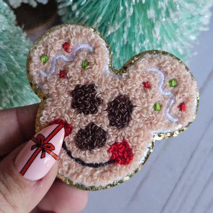 Gingerbread Pastel Mickey Iron On Patch