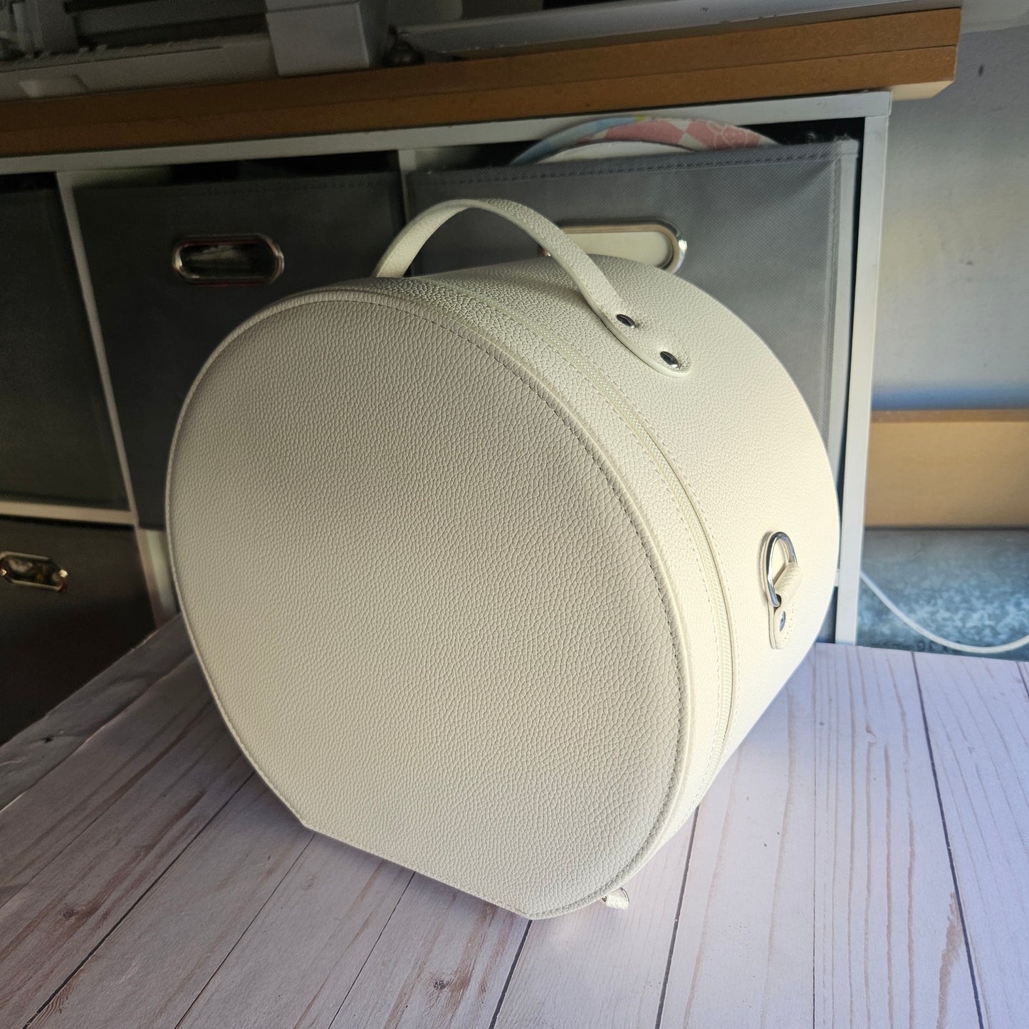 "As Is" White and White CollectEar Ear Carrier Travel Case