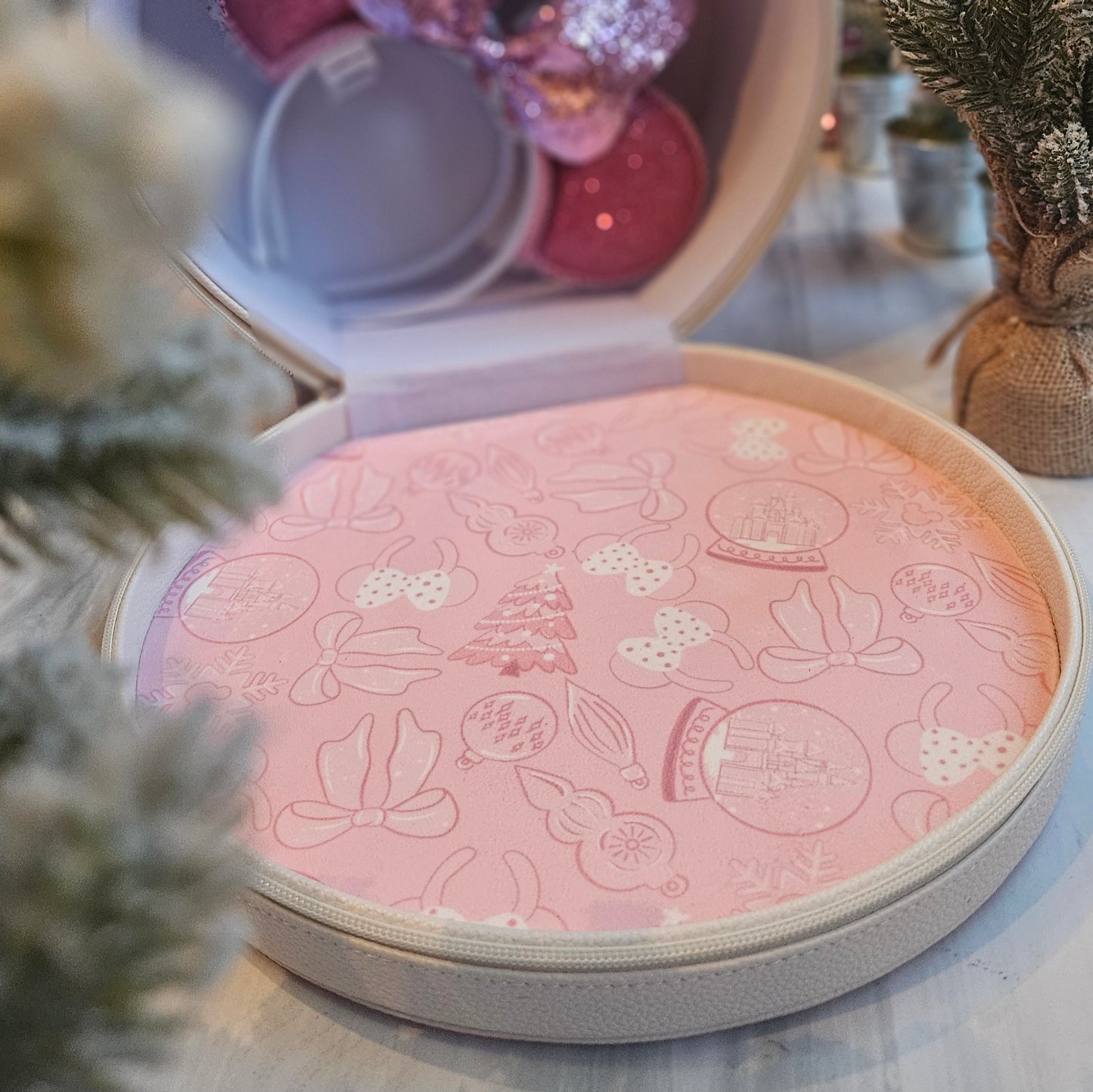 Pink Christmas CollectEar Ear Carrier Travel Case