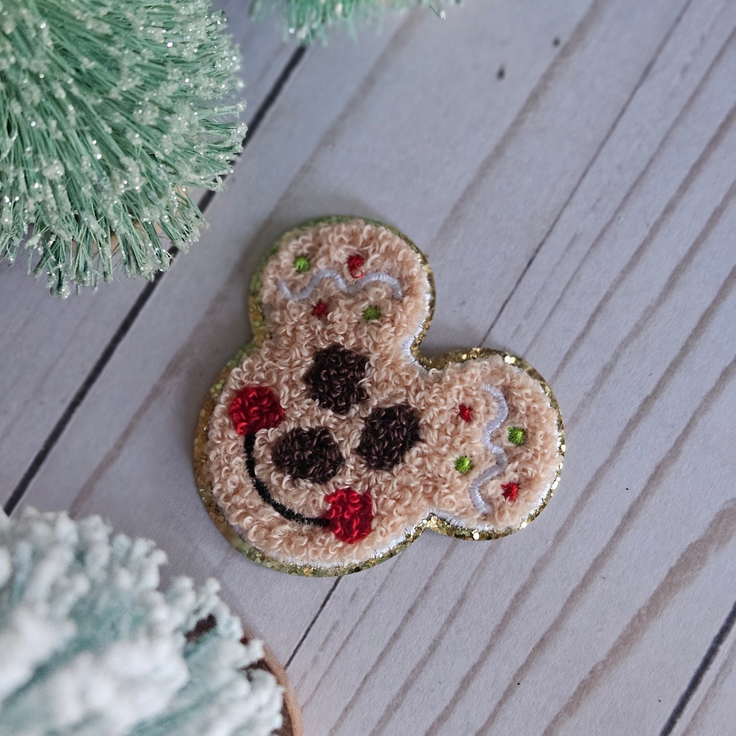 Gingerbread Pastel Mickey Iron On Patch