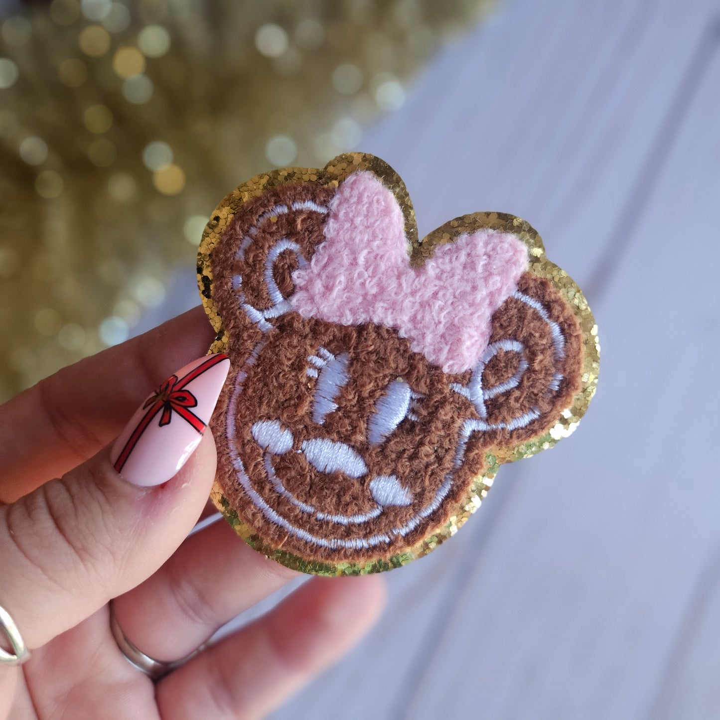 Gingerbread Minnie Iron On Patch