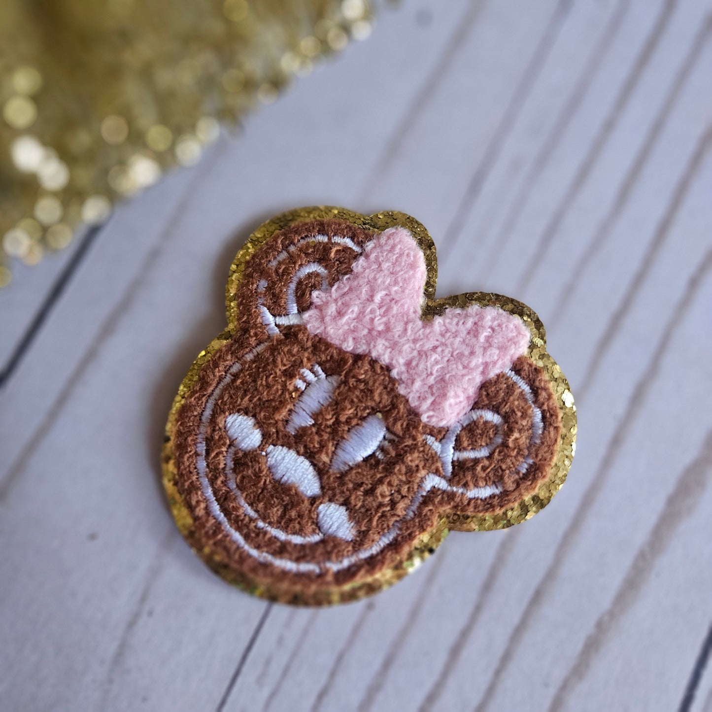 Gingerbread Minnie Iron On Patch