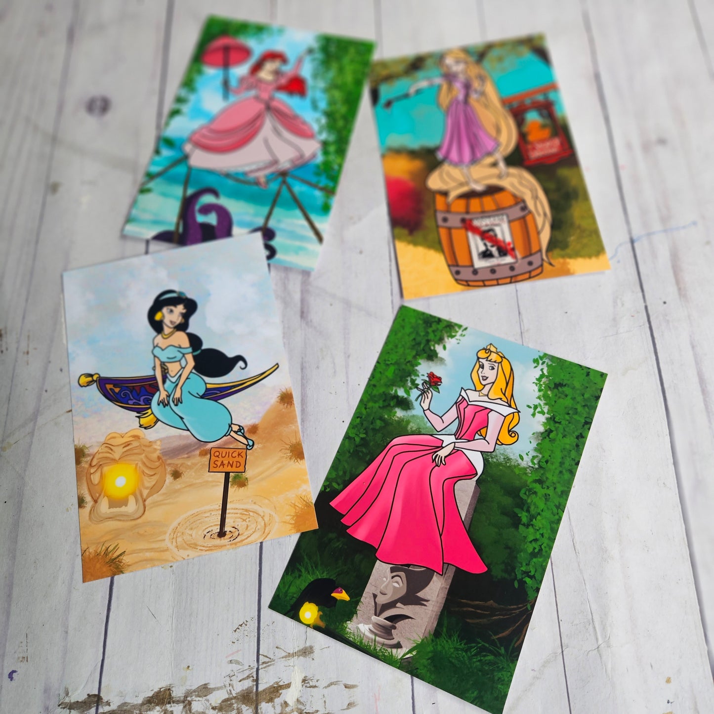 Princess Stretching Portrait Collection Set of 4