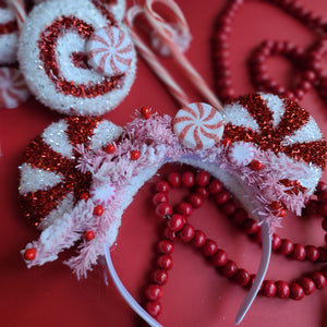 Pink Peppermint Christmas Ears