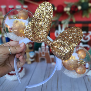 Rose Gold Sparkly Ornament Light up Balloon Ears