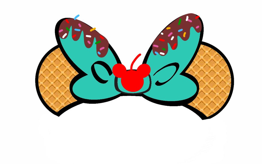 Loungefly Inspired Ice Cream Puffy Bow and Bowtique Bow Mock-up